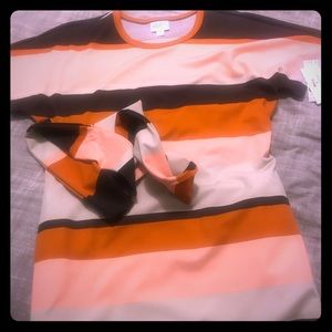 Lularoe warm colored striped marly medium